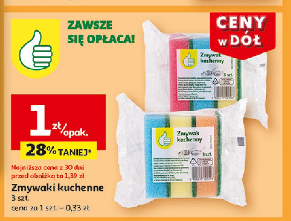 Zmywaki kuchenne Podniesiony kciuk promocja w Auchan