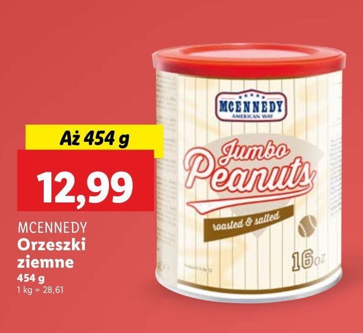 Orzeszki ziemne solone w puszce Mcennedy promocja