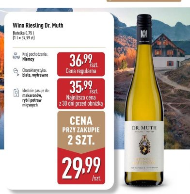 Wino Riesling Dr. Muth promocja w Aldi