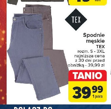 Spodnie męskie s-3xl Tex promocja w Carrefour Market