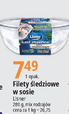 Filety śledziowe w sosie śmietanowym Lisner promocja