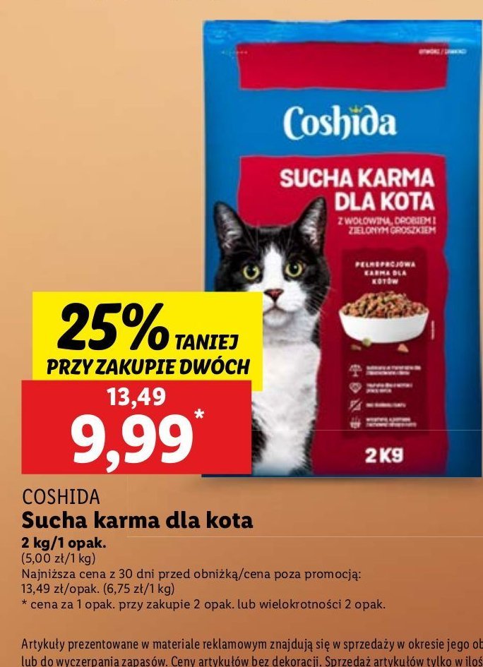 Karma dla kota z wołowiną Coshida promocja