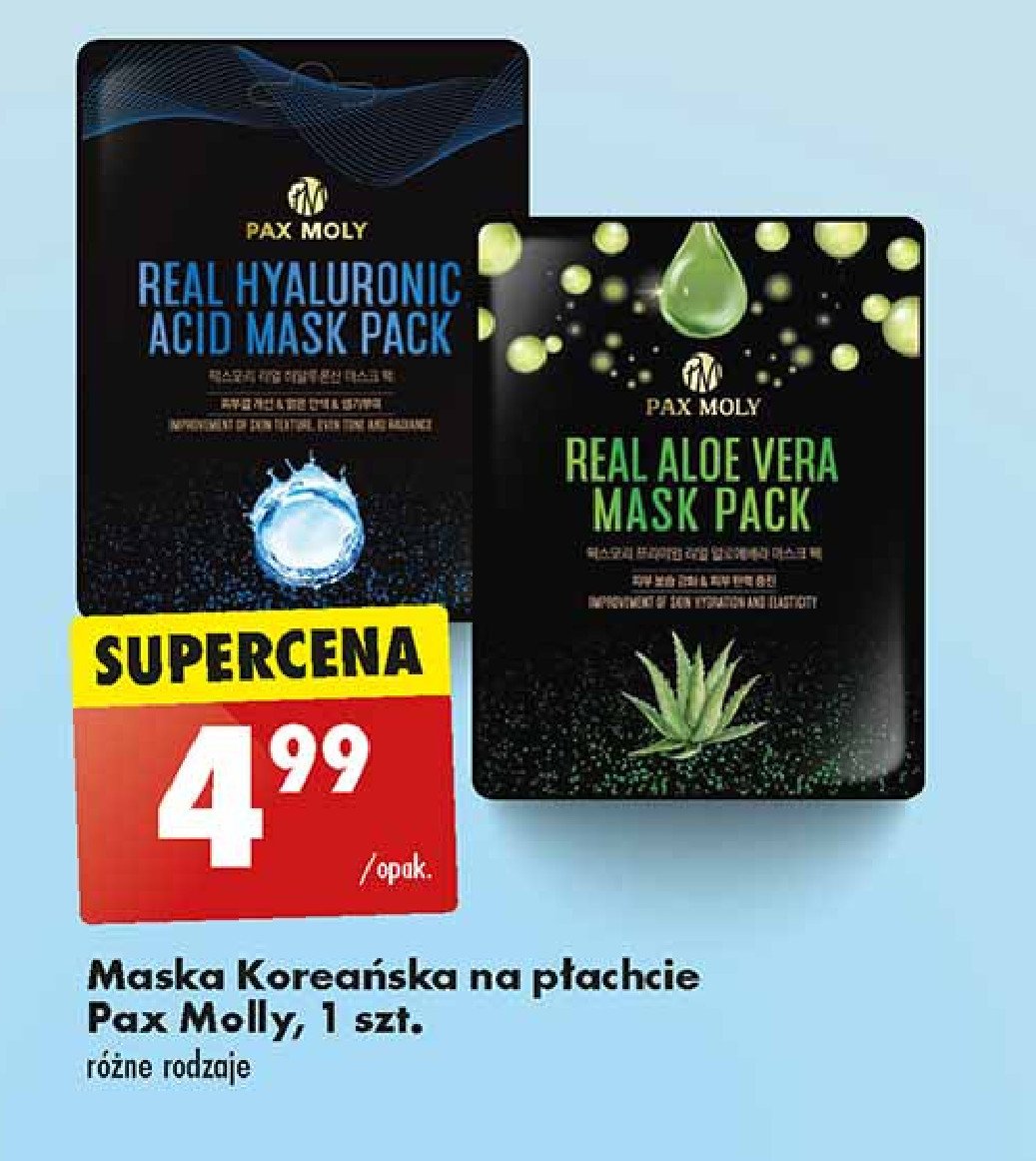 Maska real aloe vera PAX MOLY promocja