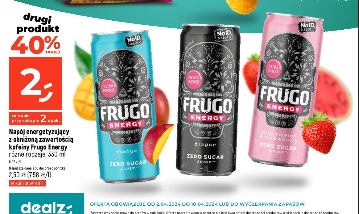 Napój energetyczny mango Frugo promocja