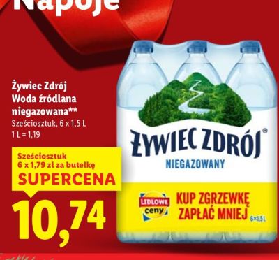 Woda źródlana niegazowana sześciosztuk 1,5 l Żywiec Zdrój promocja
