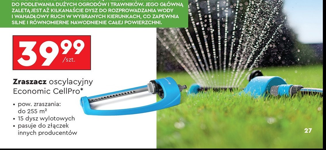 Zraszacz oscylacyjny economic Cellfast promocja w Biedronka