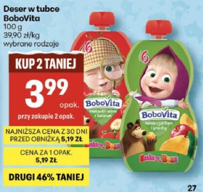 Deser w tubce BoboVita 100 g promocja w Delikatesy Centrum