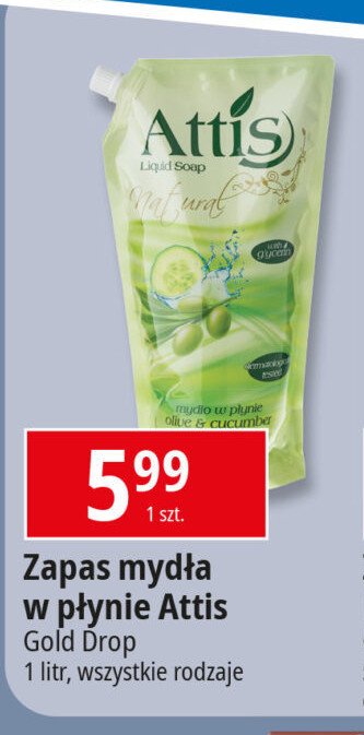 Mydło z płynie natural Attis promocja