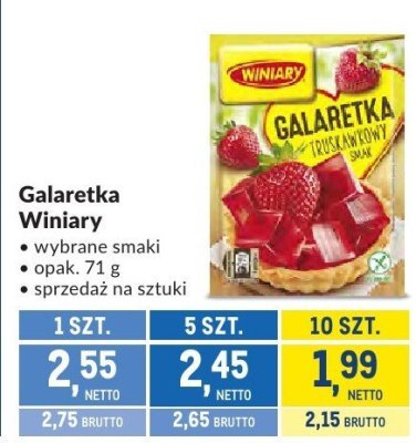Galaretka Winiary wybrane smaki promocja w Makro