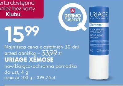 Uriage Xemose nawilżająco-ochronna pomadka do ust, 4 g promocja w Super-Pharm