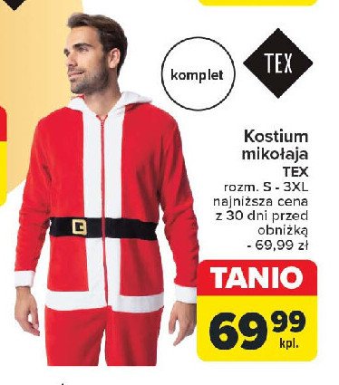 Kostium mikołaja Tex promocja w Carrefour