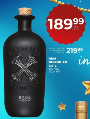 Rum Bumbu XO 0,7 l promocja w Duży Ben