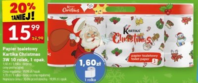 Papier toaletowy Kartika Christmas 3W 10 rolek, 1 opak. promocja w Twój Market