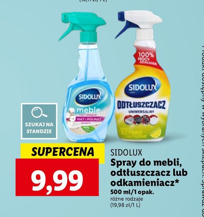 Spray odkamieniacz Sidolux promocja