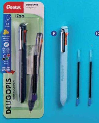 Długopis 4-kolorowy z dodatkowymi wkładami  promocja w Biedronka