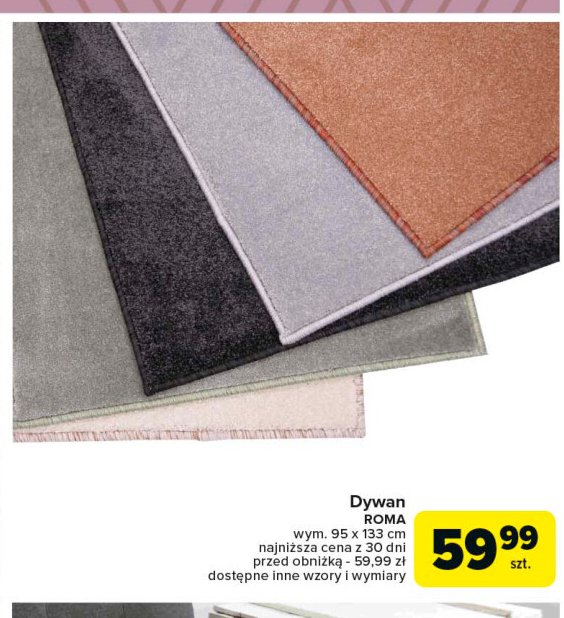 Dywan roma 95 x 133 cm promocja w Carrefour