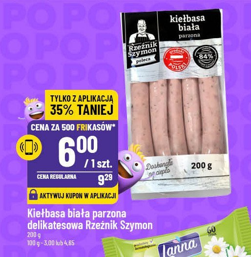 Kiełbasa biała parzona Rzeźnik szymon poleca promocja