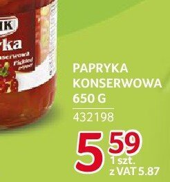 Papryka konserwowa 650g promocja w Selgros