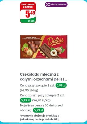 Czekolada mleczna z całymi orzechami  promocja w Dino