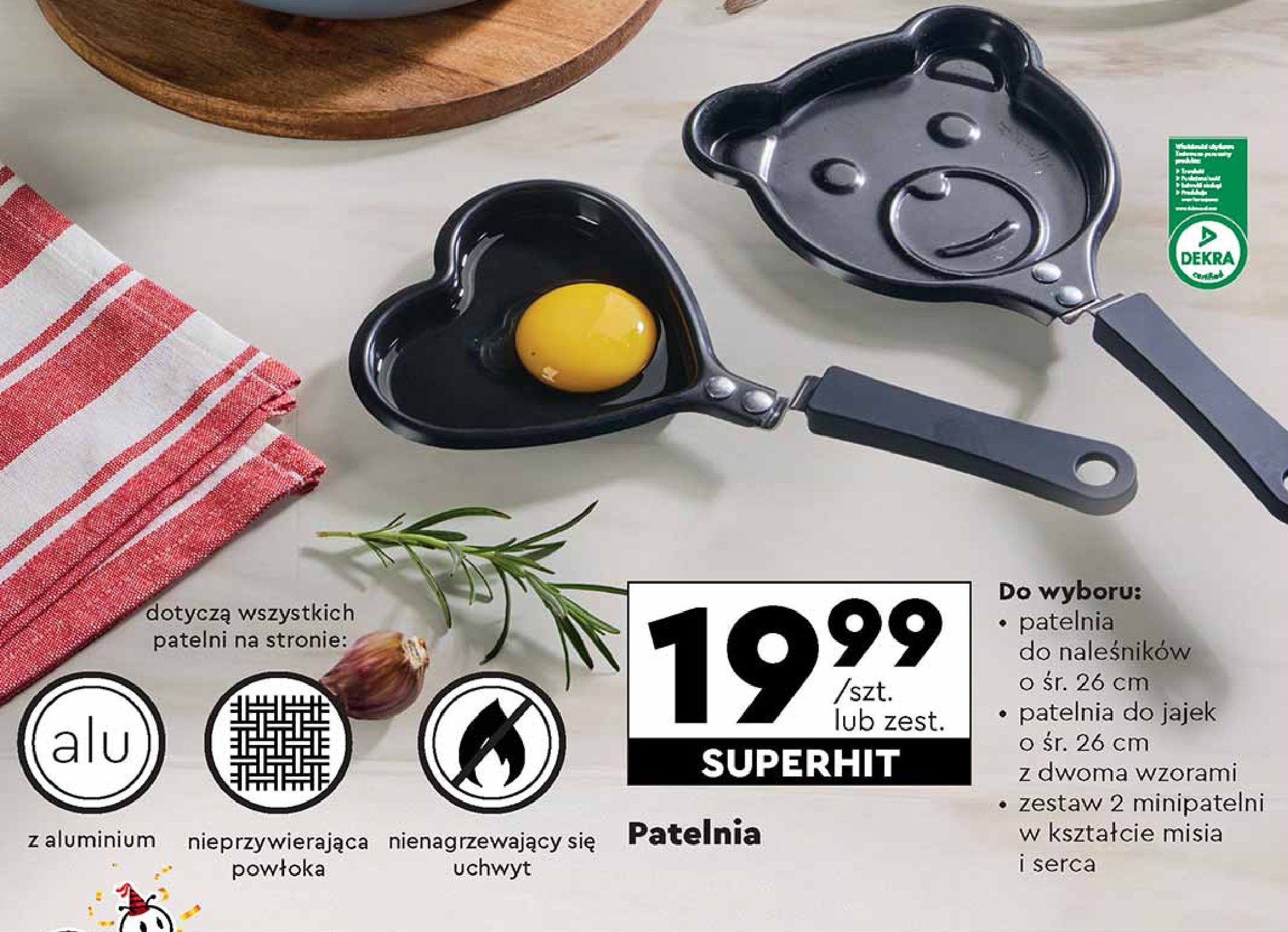 Patelnia do jajek 26 cm Smukee promocja w Biedronka