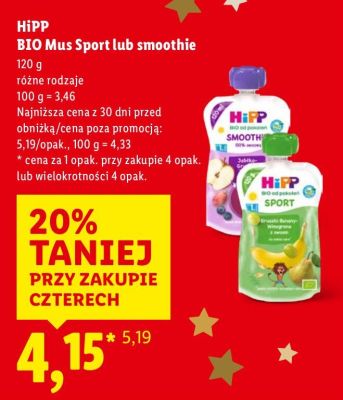 Mus Sport lub smoothie HiPP BIO Mus Sport lub smoothie promocja w Lidl