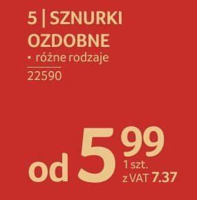 Sznurki ozdobne różne rodzaje promocja w Selgros