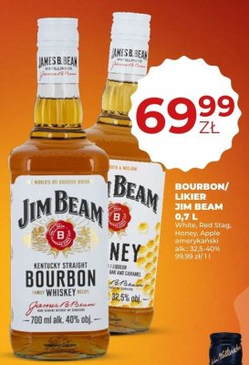 Whiskey bourbon Jim Beam White, Red Stag, Honey, Apple 0,7L promocja w Duży Ben