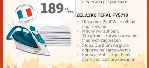 Żelazko fv5718 Tefal promocja