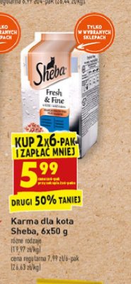 Karma dla kota z łososiem tuńczykiem dorszem Sheba fresh & fine promocja