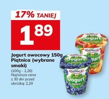 Jogurt owocowy Piątnica 150g (wybrane smaki) promocja w Hitpol