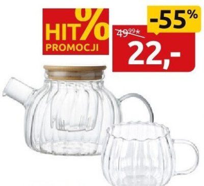 Szklany dzbanek z filiżanką promocja w Black Red White