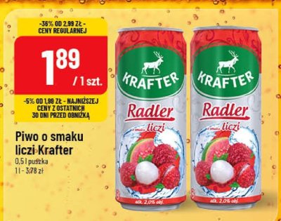 Piwo Krafter Radler Liczi promocja w POLOmarket
