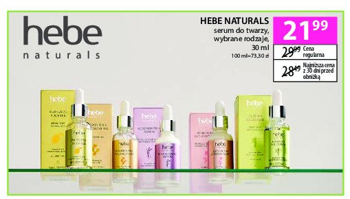 Serum do twarzy radiance booster HEBE NATURALS promocja