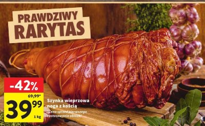 Szynka wieprzowa noga z kością promocja w Intermarche