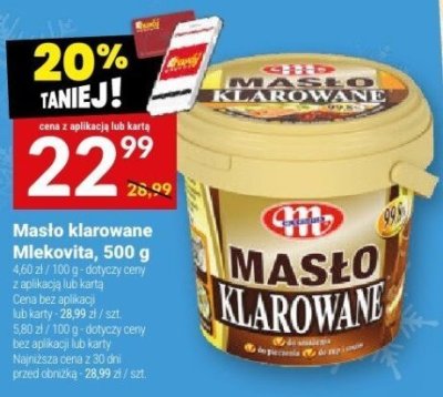Masło klarowane Mlekovita, 500 g promocja w Twój Market