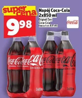 Napój Coca-Cola 2x850 ml promocja w TOPAZ