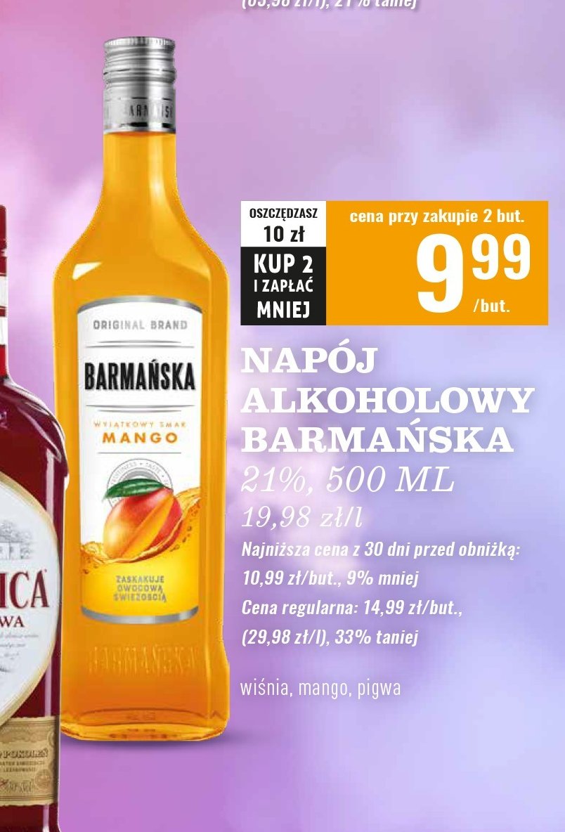Wódka BARMAŃSKA PIGWOWA promocja w Biedronka