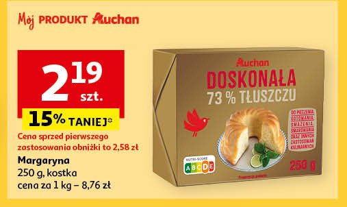 Margaryna doskonała 70 % Auchan promocja