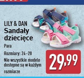 Sandały dziecięce 24-28 Lily & dan promocja w Aldi