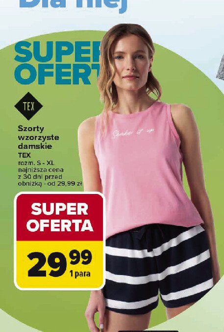 Szorty damskie s-xl Tex promocja w Carrefour