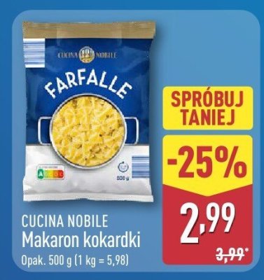 Makaron kokardki Cucina Nobile promocja w Aldi