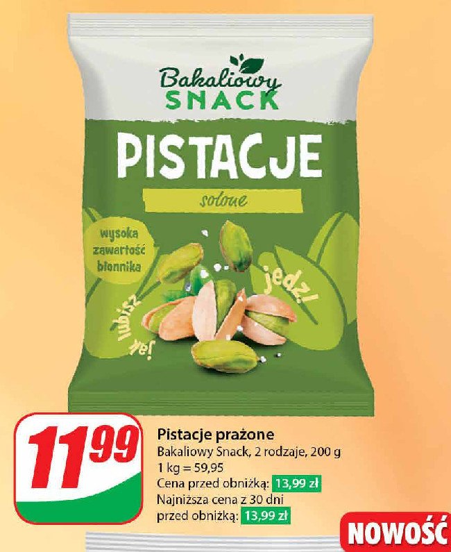 Pistacje solone Bakaliowy snack promocja