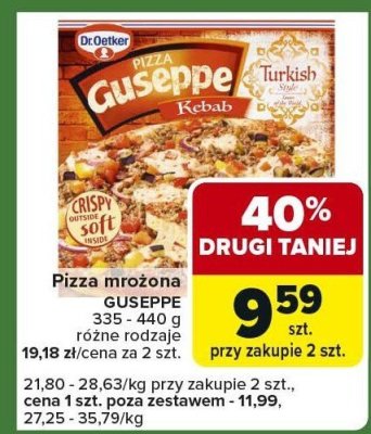Pizza mrożona GUSEPPE Turkish Kebab promocja w Carrefour Express