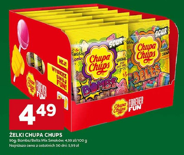 Żelki kwaśne Chupa chups belts mini promocja