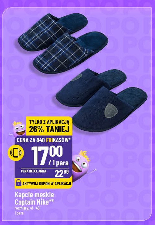 Kapcie męskie 41-45 Captain mike promocja w POLOmarket