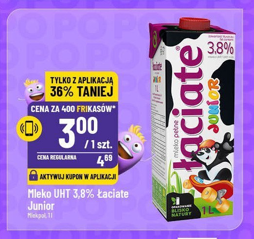 Mleko 3.8% Łaciate junior promocja