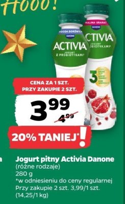 Jogurt pitny Activia Danone różne rodzaje promocja w Netto