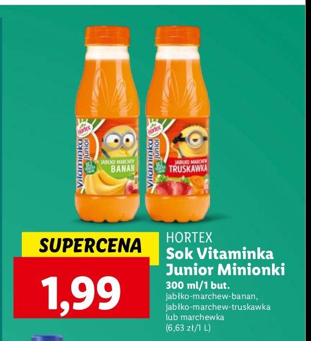 Sok jabłko-marchew-banan Hortex vitaminka junior promocja