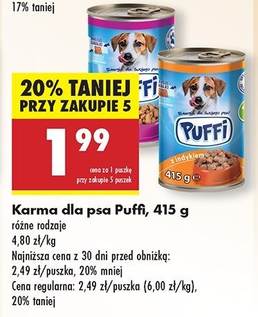 Karma dla psa z jagnięciną Puffi promocja