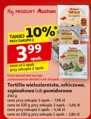 Tortilla orkiszowa 240g promocja w Auchan